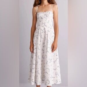 Rebecca Taylor Blue and White Floral Midi Dress